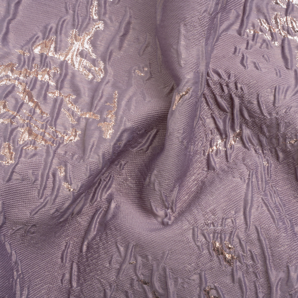 Metallic Rose Gold and Purple Crackled Abstract Luxury Brocade - Joann Fabrics