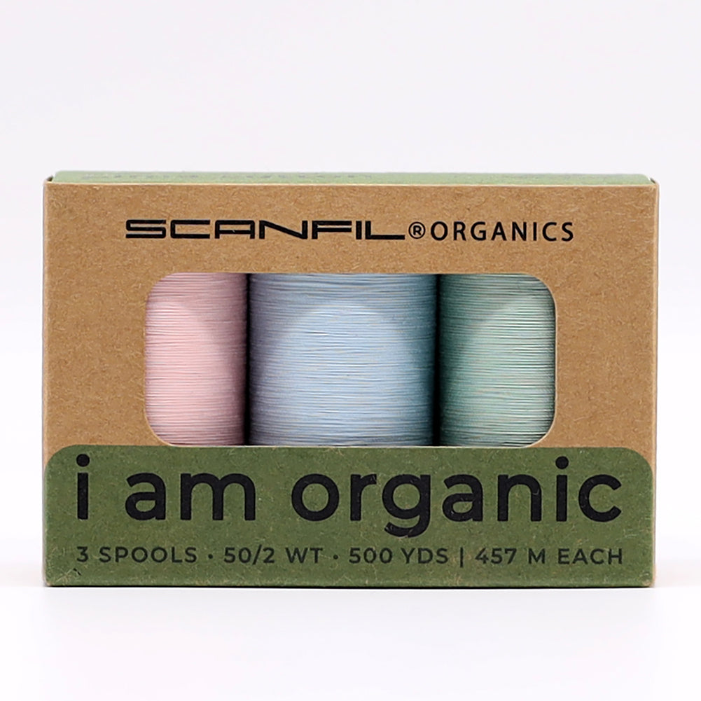 SCANFIL® 50wt Organic Pima Cotton Thread Trio Set - 3ct 500yd Spools - Baby Pastels - Joann Fabrics
