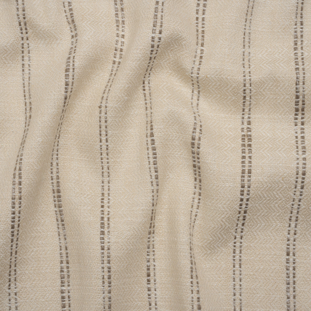 Polyester and Cotton Drapery Twill - Walnut Zig Zags and Textured Stripes - British Imported - Joann Fabrics