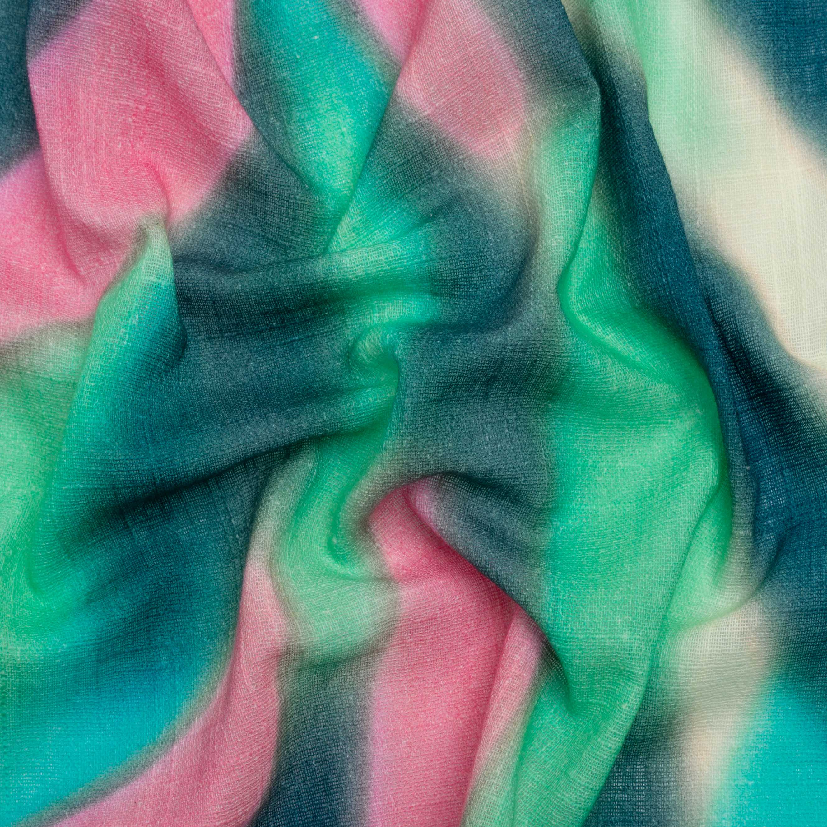 Slubbed Gauzy Cotton Woven Print - Green, Pink and Blue Hazy Abstract - Mood Exclusive Scattered Sunlight - Joann Fabrics