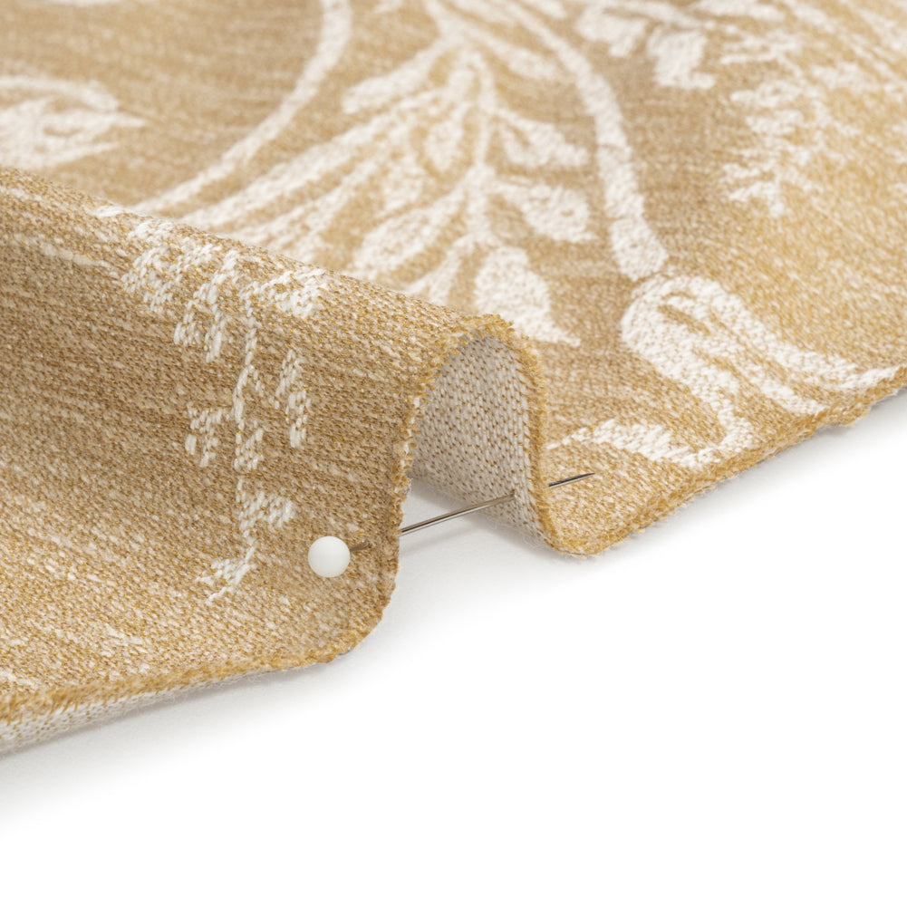 Polyester and Cotton Jacquard - Gold Scrolls and Leaves - British Imported - Joann Fabrics