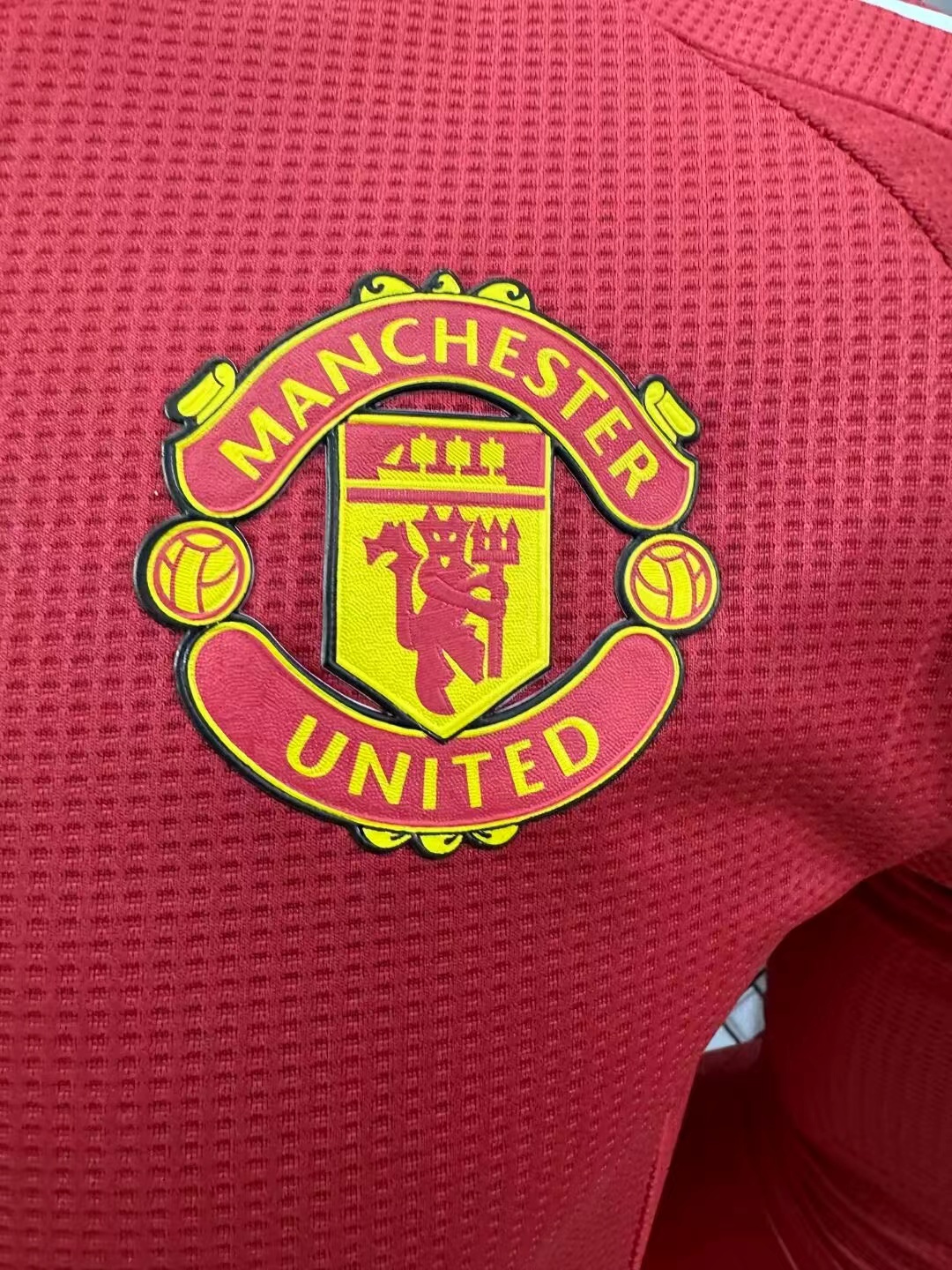 2024/2025 Player Version Manchester United Home Long Sleeve Football Shirt 1:1 Thai Quality