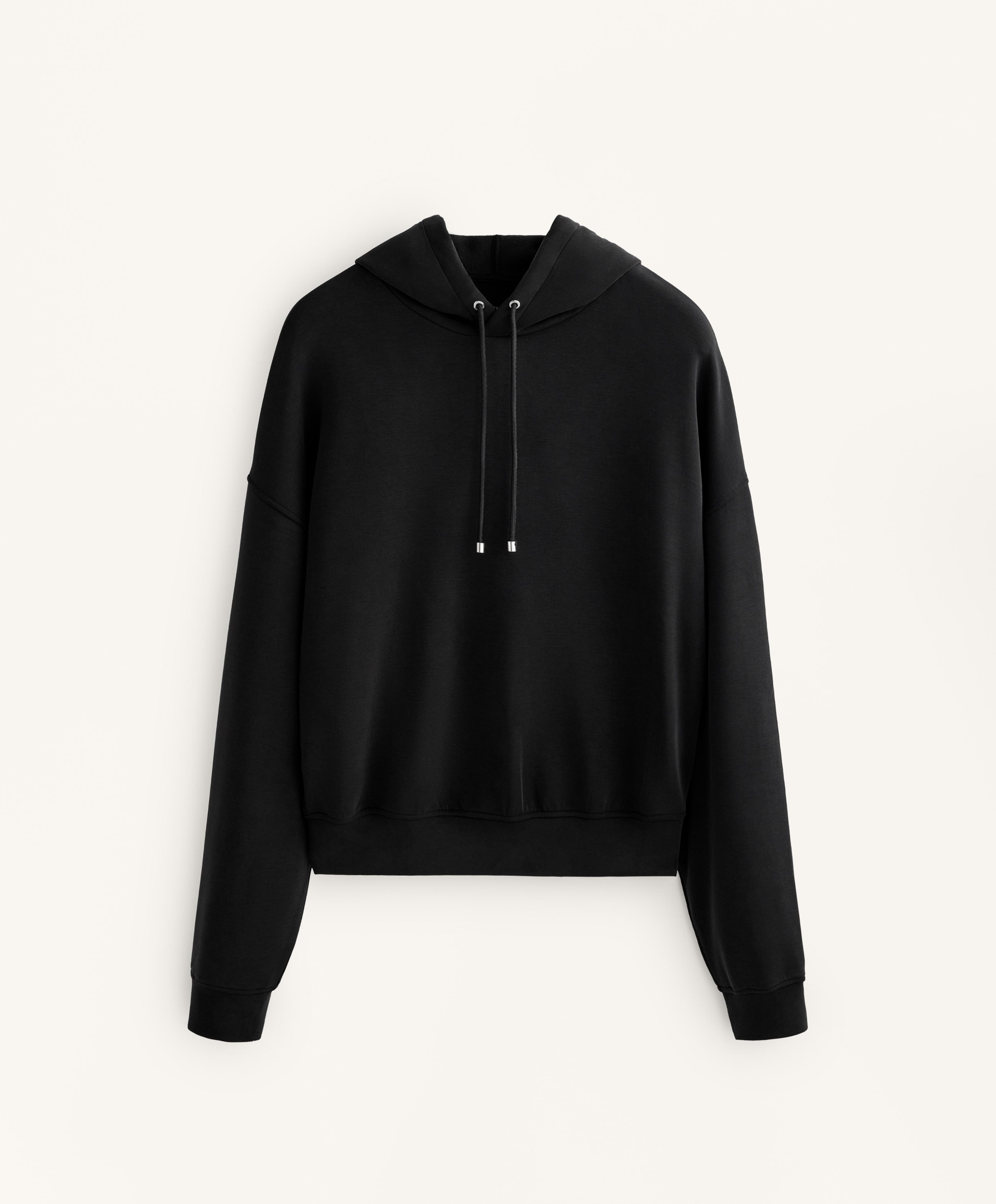 Boxy hoodie with brushed modal