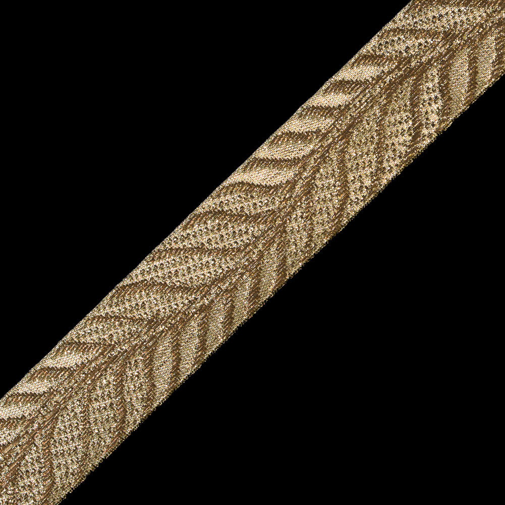 Gold Metallic Jacquard Ribbon - 1