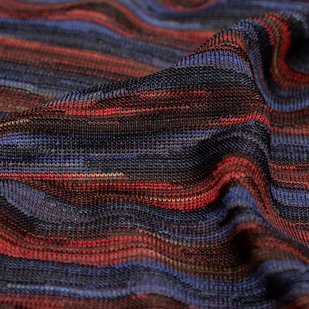 Deep Well and Chili Oil Tactile Striped Polyester Knit - Joann Fabrics