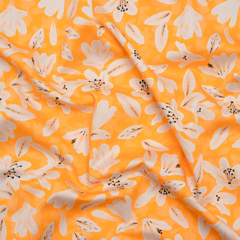 Stretch Cotton Sateen - Yellow Floral - Daybreak Bloom Print - Mood Exclusive Chariot Collection - Joann Fabrics