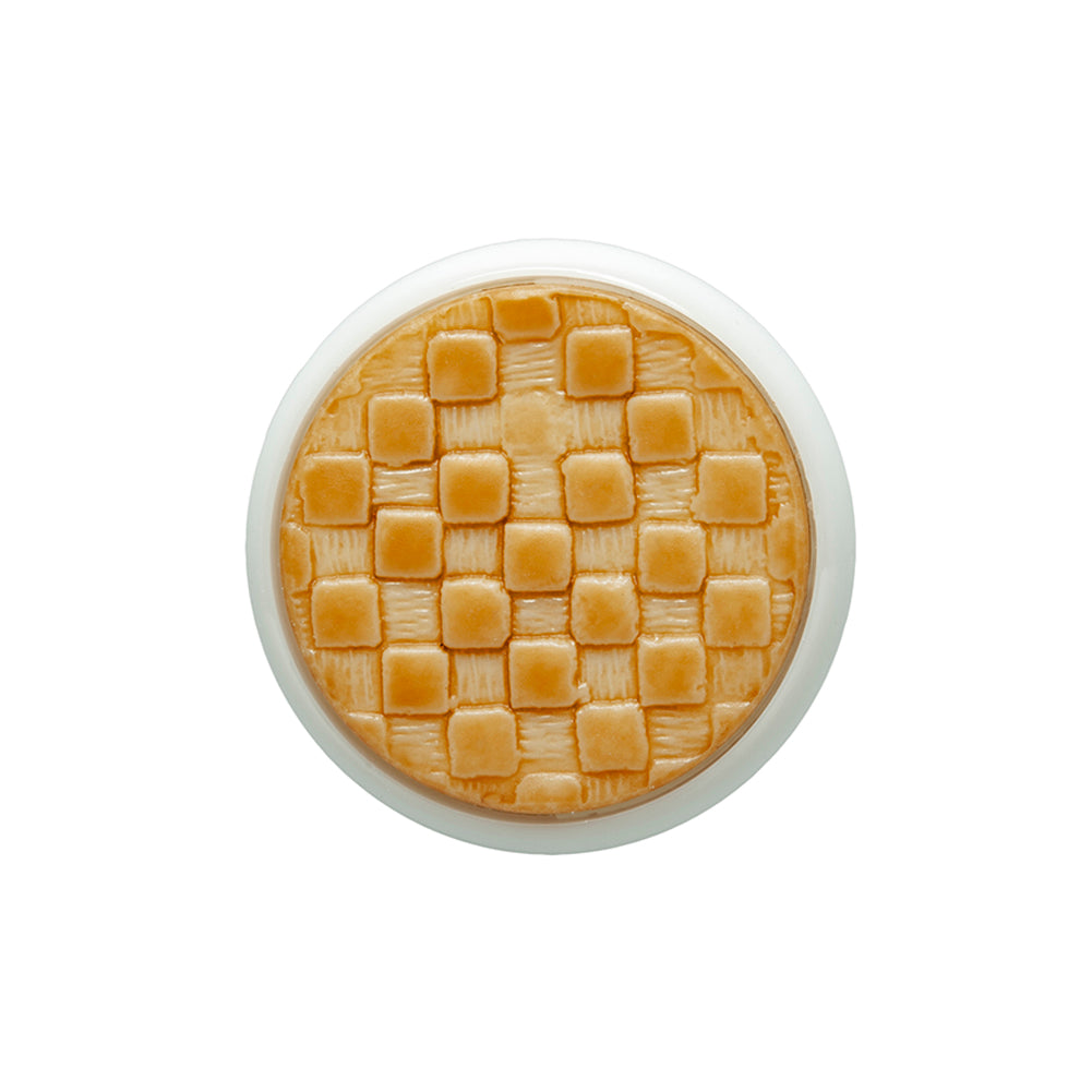 Toffee Basketweave set in a White Circular 2-Piece Shank Back Button - 38L/24mm - Joann Fabrics