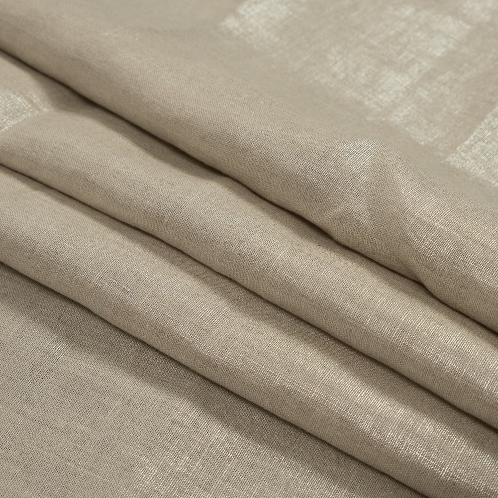 Medium Weight Linen Woven with Metallic Foiling - Oatmeal and Silver - Bianca Collection - Joann Fabrics