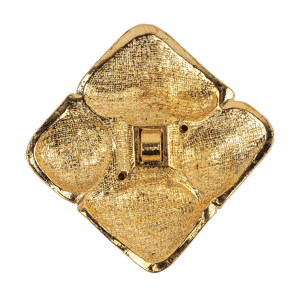 Vintage Swarovski Clustered Crystal Rhinestones and Gold Metal Square Shank Back Button - 58L/37mm - Joann Fabrics