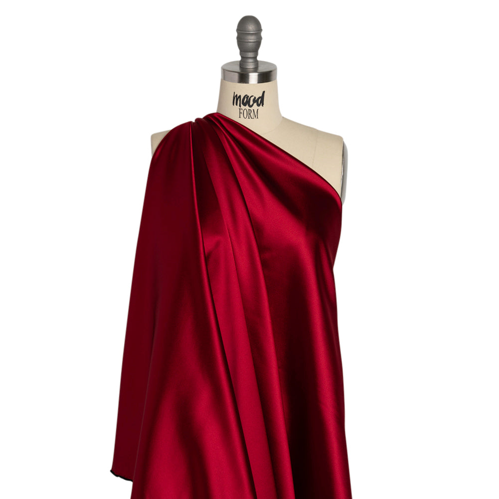 Stretch Satin Made in Italy - Chili Pepper with Black Backing - Premium Collection - Joann Fabrics
