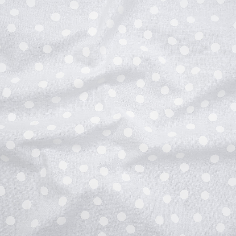 Printed Quilting Cotton by Ghazal Razavi for FIGO Studio - White on White Snow Ball - Dovetail Collection - Joann Fabrics