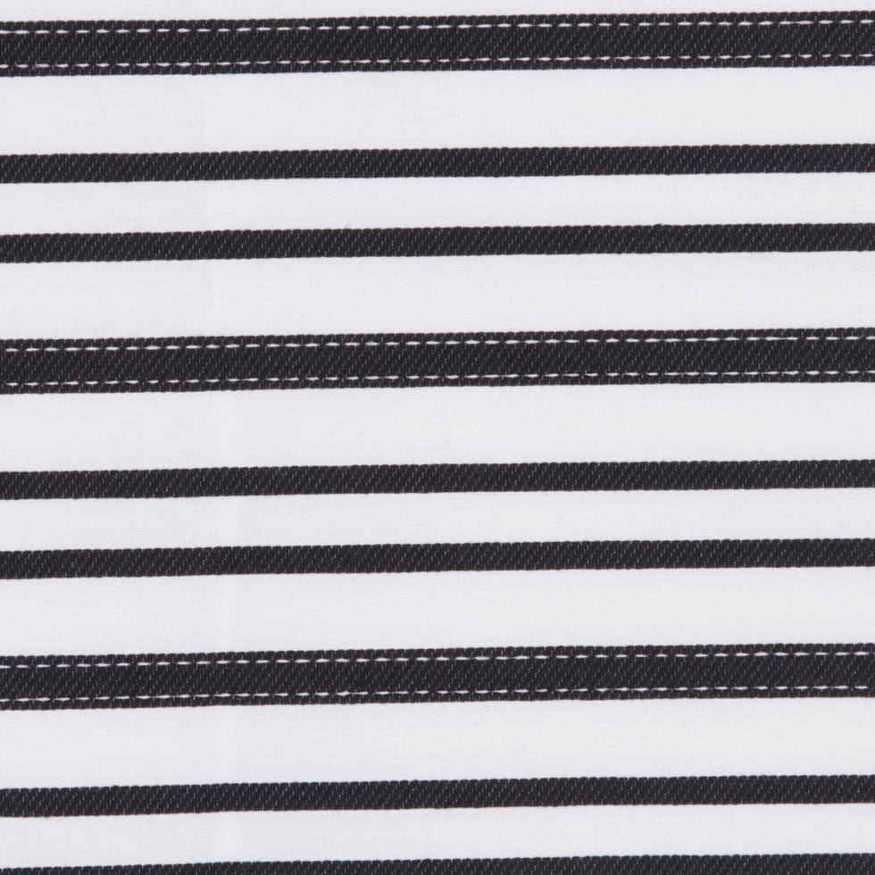 Italian Black and White Textured-Stripe Shirting - Joann Fabrics