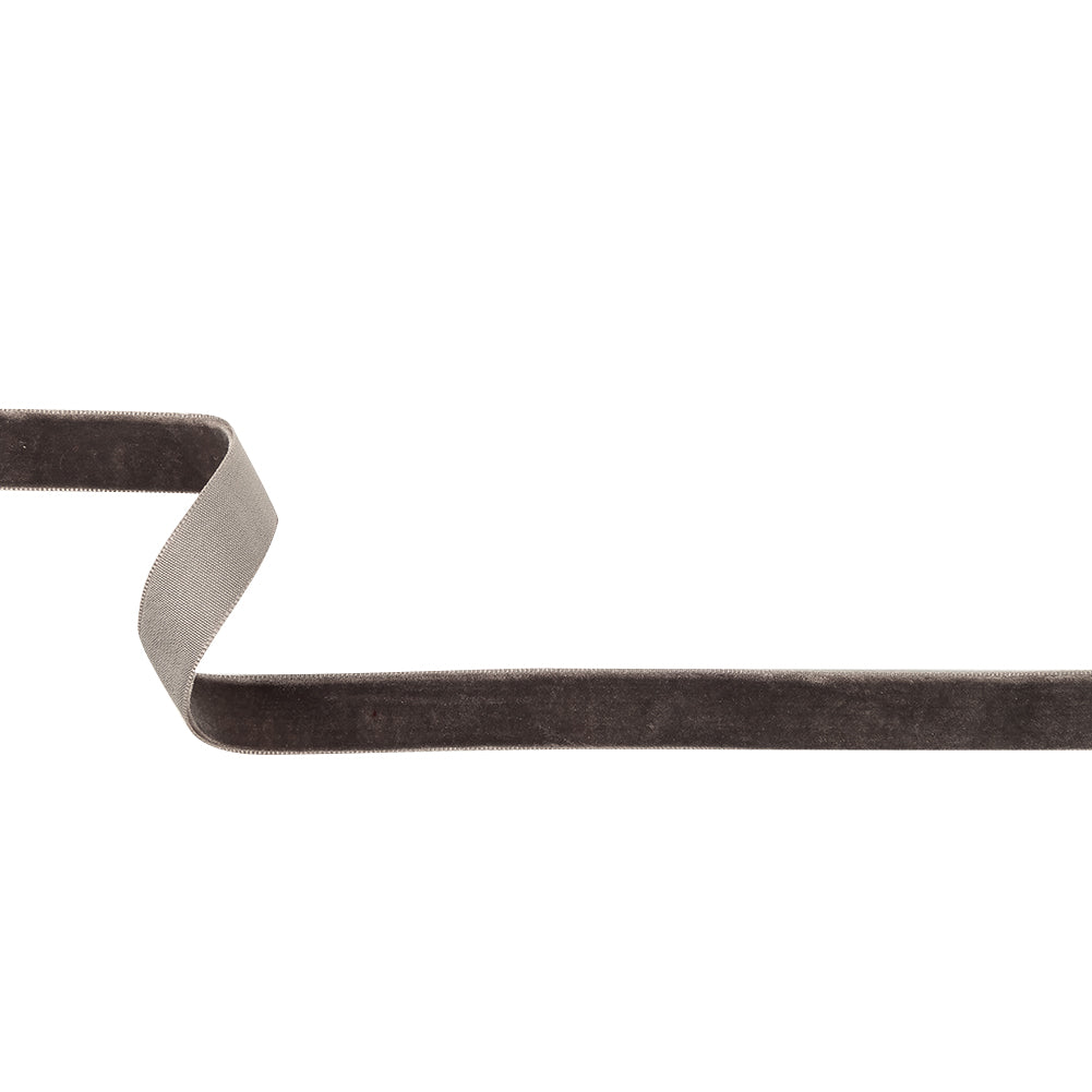 Iron Gray Single Face Velvet Ribbon - 0.625