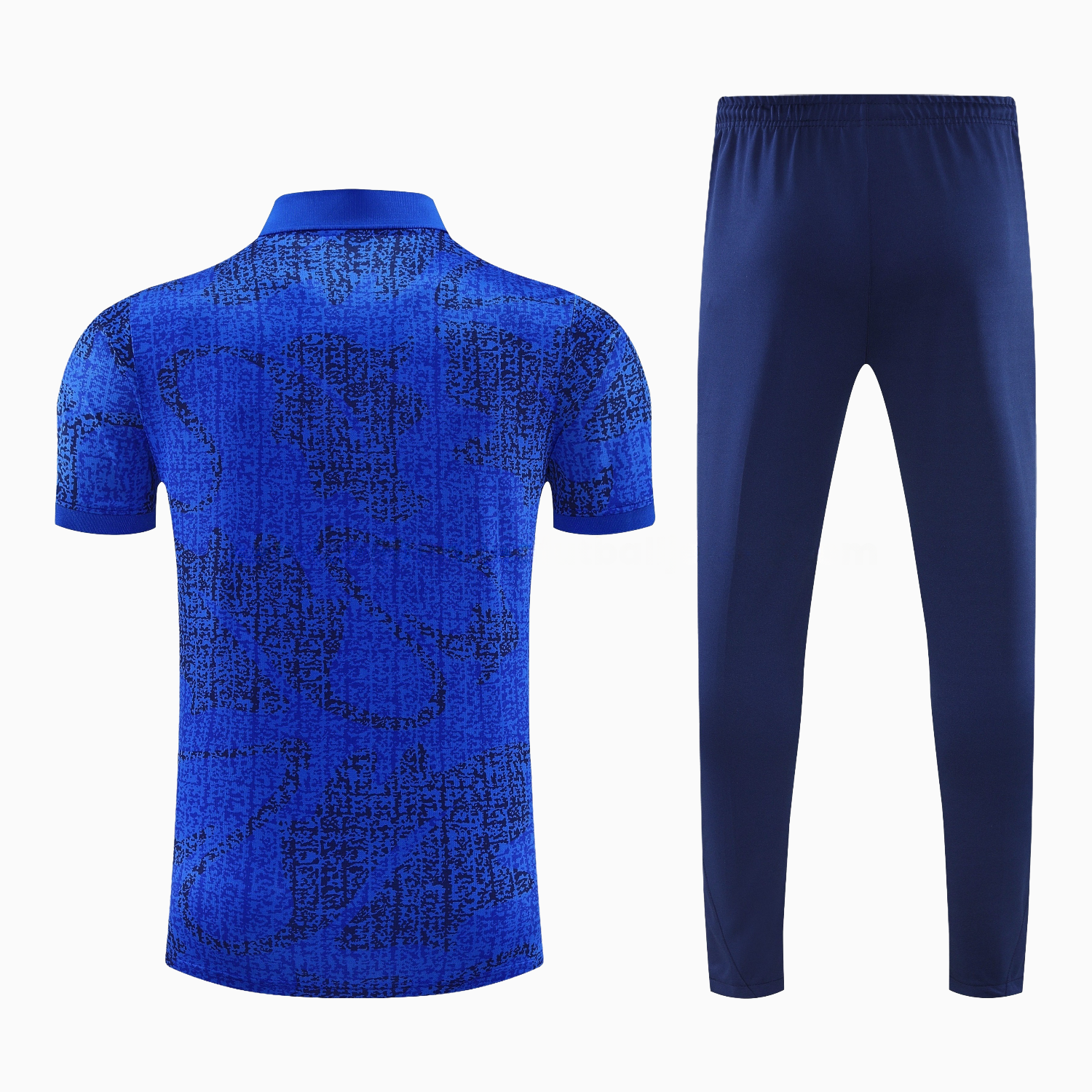 France 25-26 POLO Short-Sleeve Training Set - Ocean Blue Top and Dark Blue Pants - UnitedFutballJersey