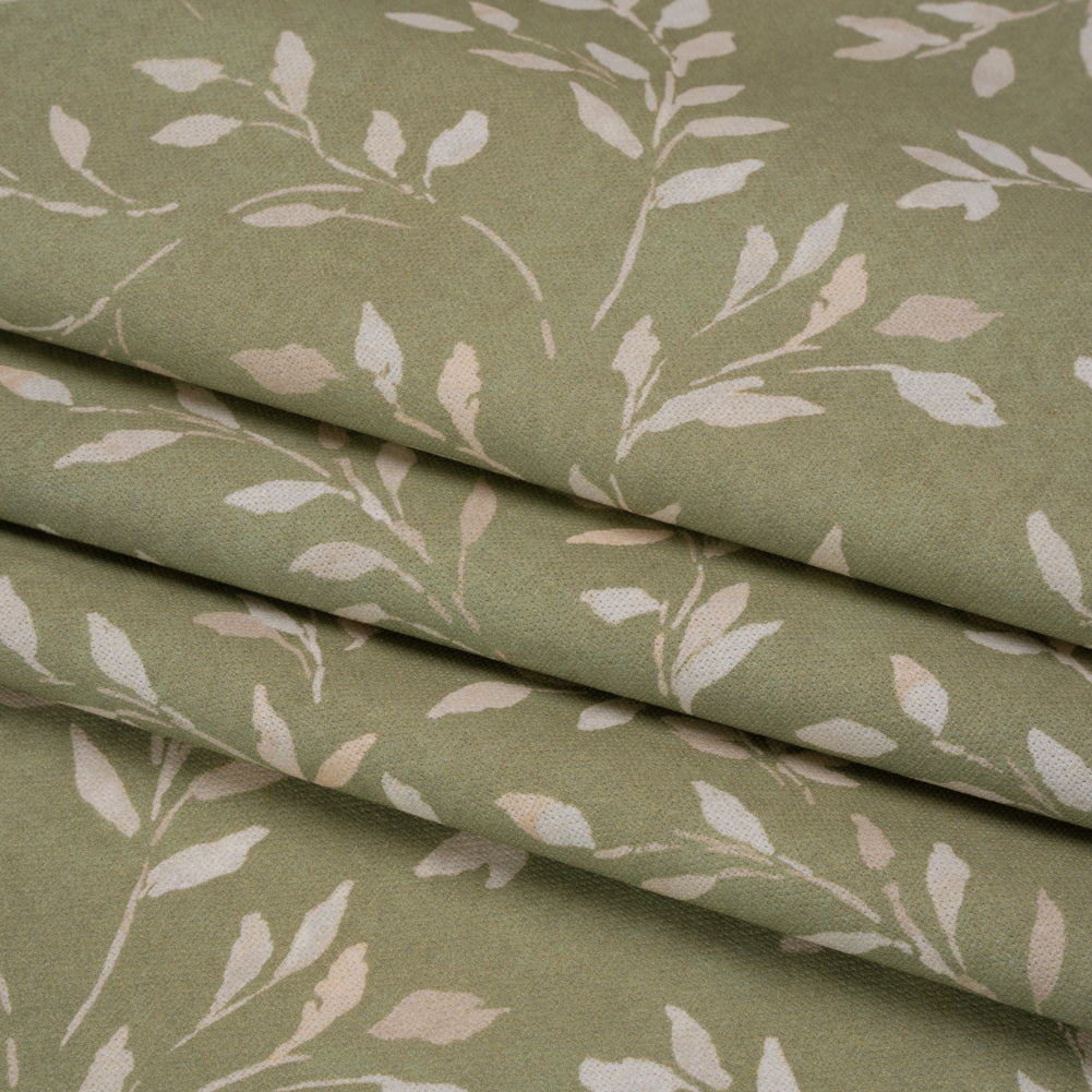 Printed Cotton Canvas - Sage Leafy Stems - British Imported - Joann Fabrics