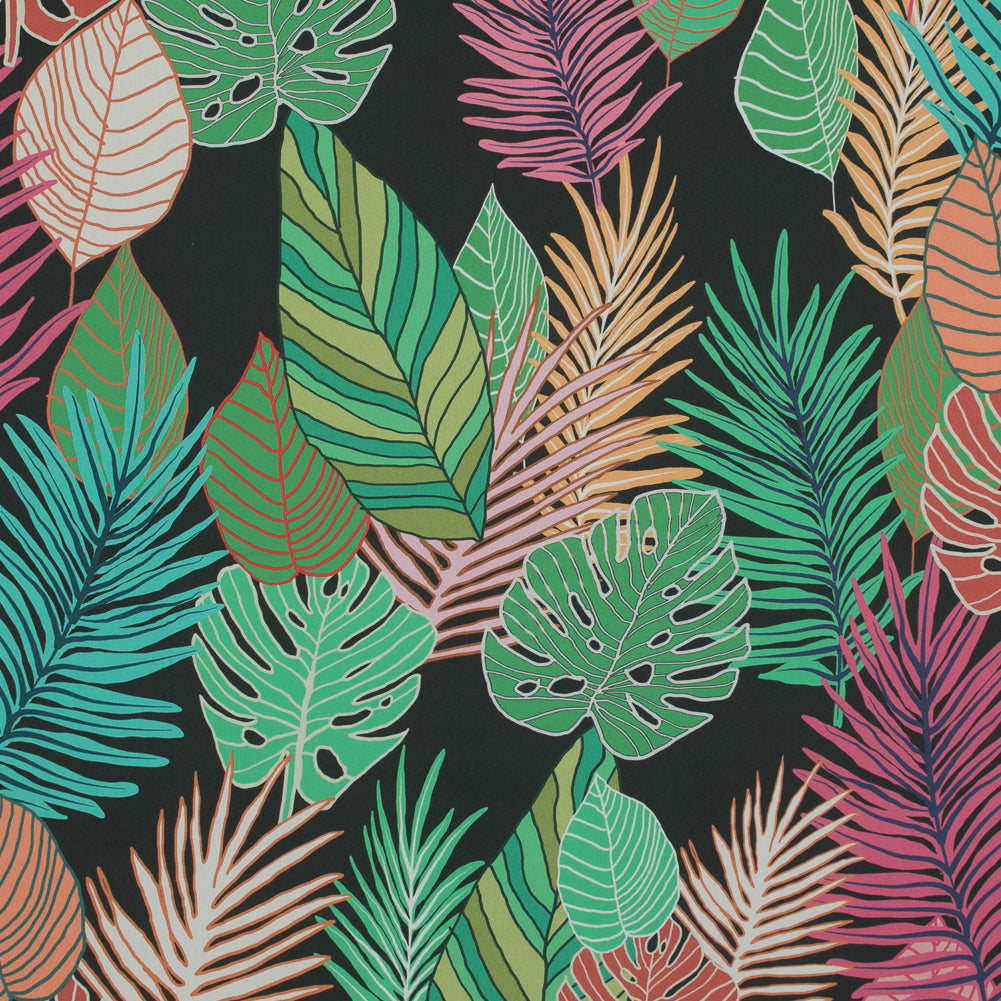 Mood Exclusive Fogliame Vivido Black Cotton Poplin - Joann Fabrics