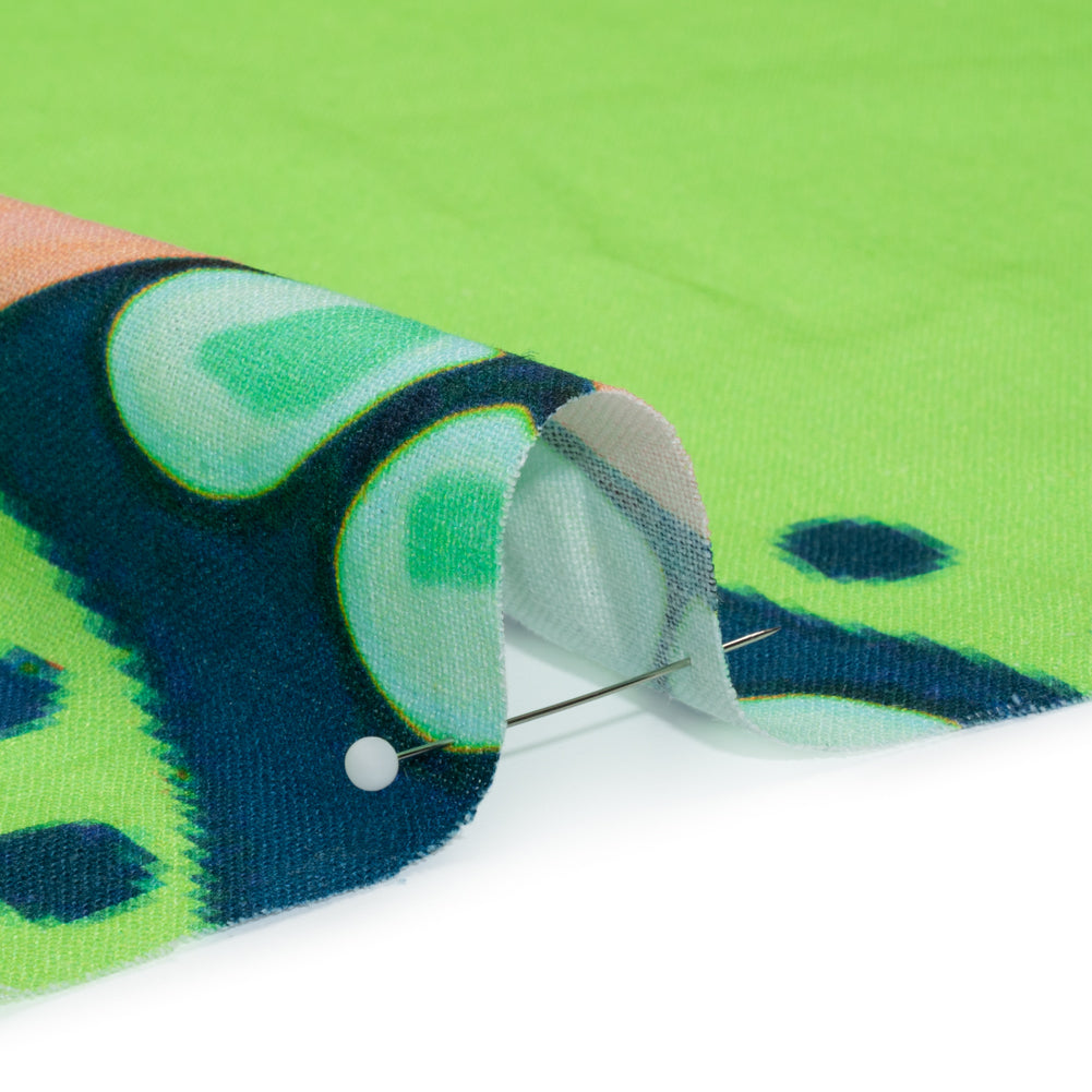 Linen and Rayon Woven Print - Green and Orange Large Pixelated Paisley - Mood Exclusive In the Limelight - Joann Fabrics