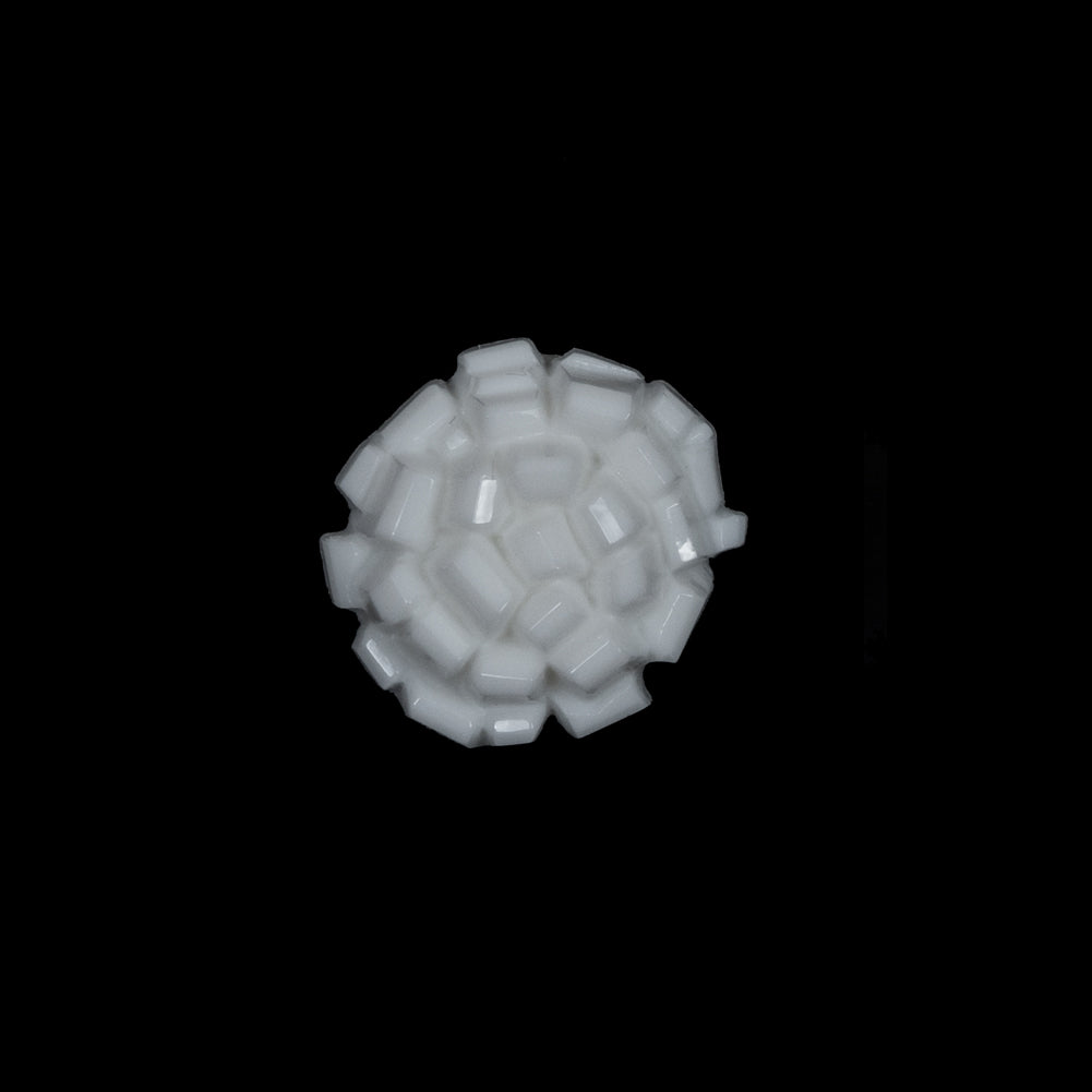 Italian White Abstract Floral Textured Shank Back Button - 20L/12.5mm - Joann Fabrics