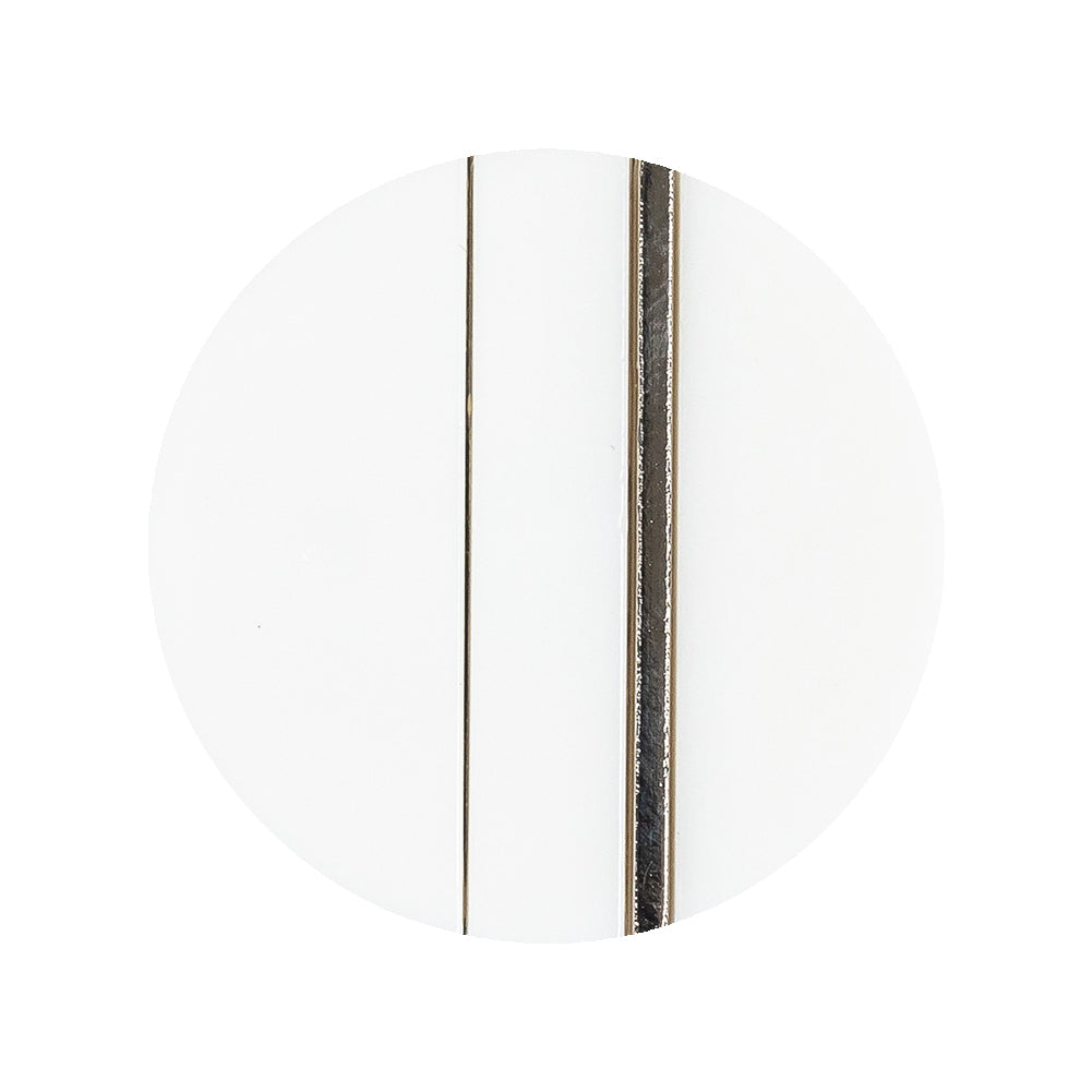 Italian Silver and White Dual Striped Plastic Shank Back Button - 44L/28mm - Joann Fabrics