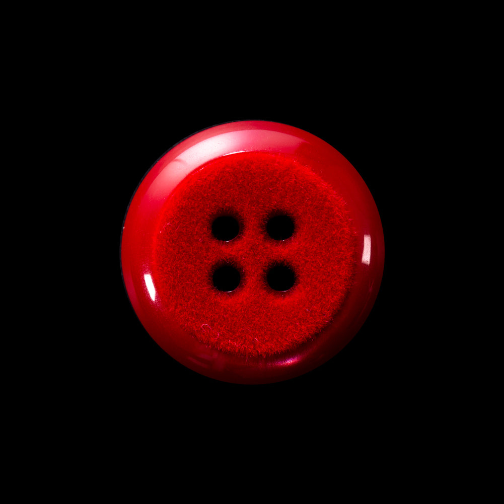 Italian Red 4-Hole Velvet-Faced Plastic Button - 36L/23mm - Joann Fabrics