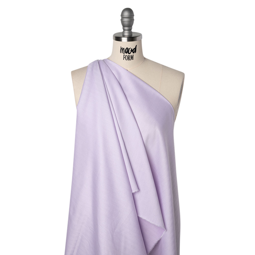 Cotton Jacquard Shirting - Light Purple and White Herringbone - Deadstock - Joann Fabrics