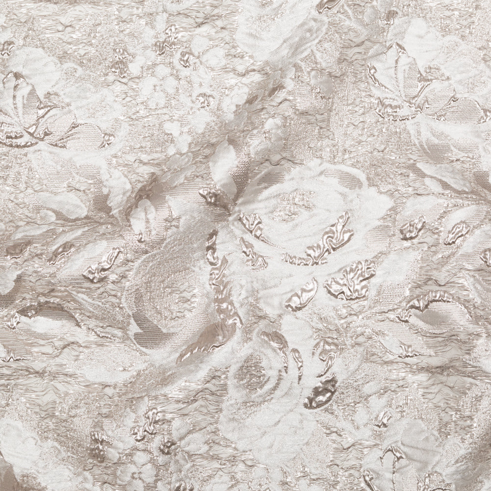 Metallic Silver and Castle Wall Rosy Luxury Brocade - Joann Fabrics