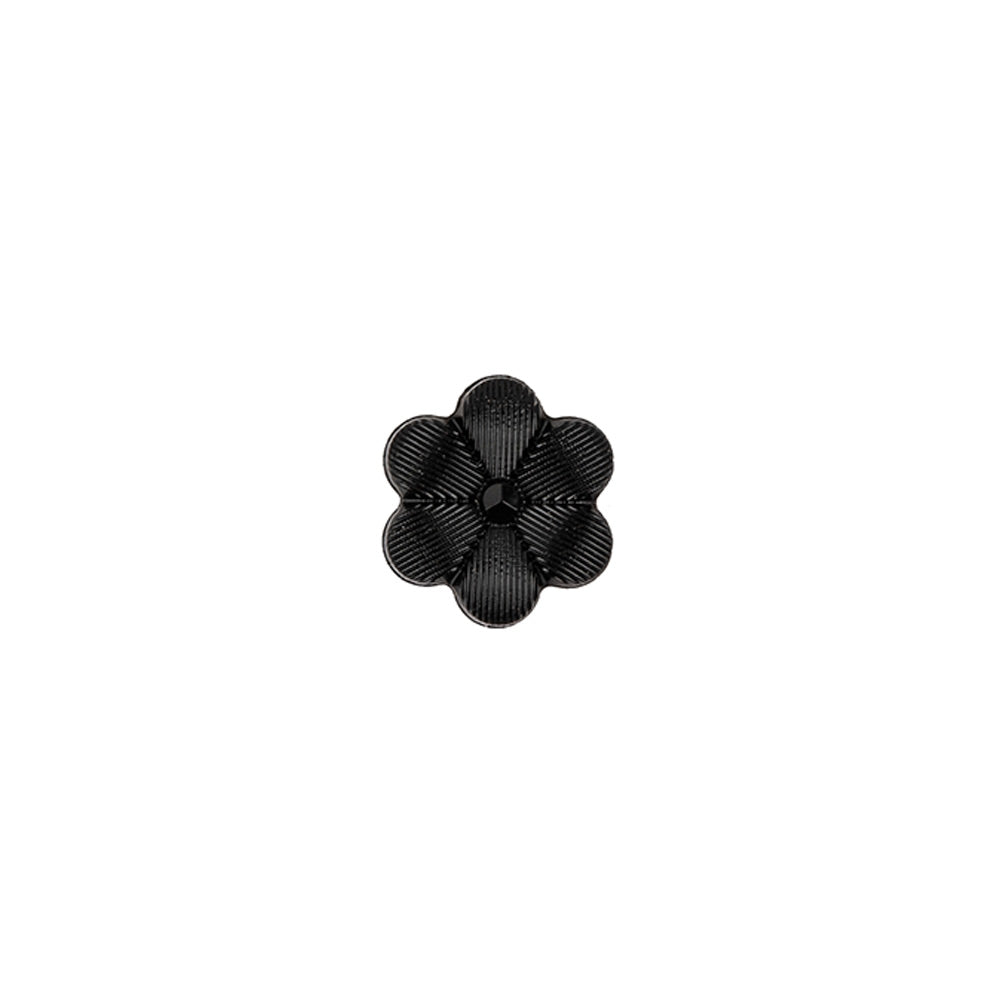 Italian Black Flower Shank Back Nylon Button - 17L/10.5mm - Joann Fabrics