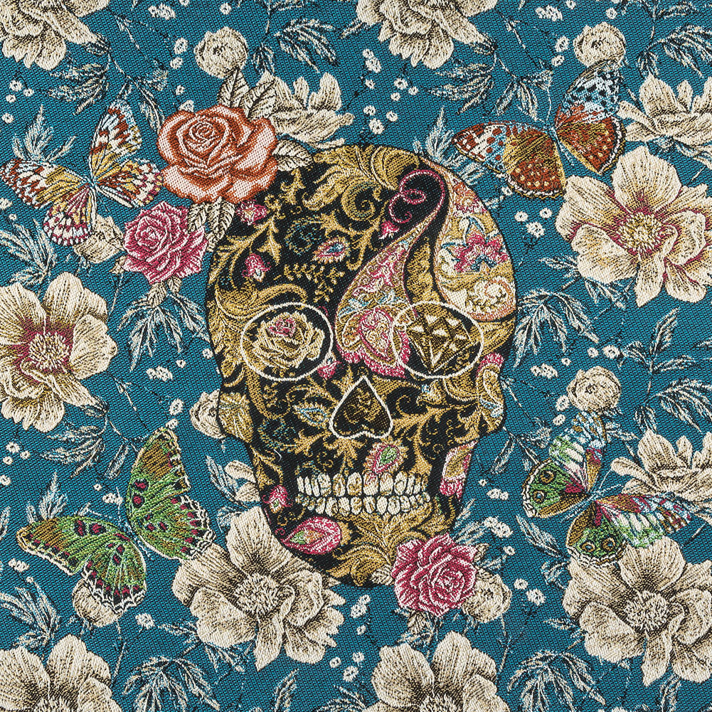 French Bleu Skull in Love Oversized Square Patch - 18.875