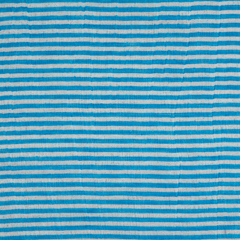 Malibu Blue/White Candy Striped Crinkled Organdy - Joann Fabrics