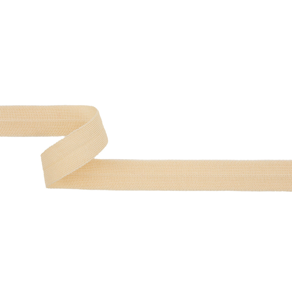 Beige Cotton Knit Foldover Trim - 0.875
