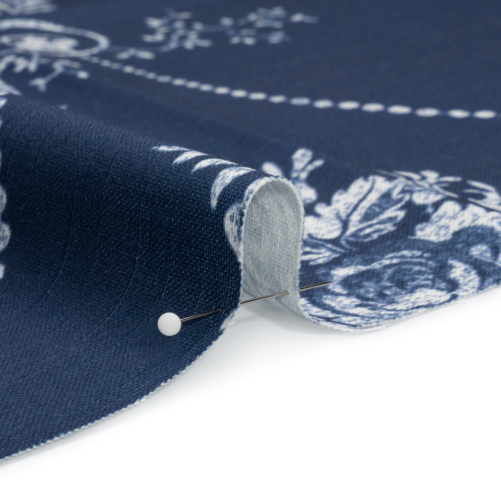 Cotton Canvas Print - Midnight Scrolls and Leaves - British Imported - Joann Fabrics
