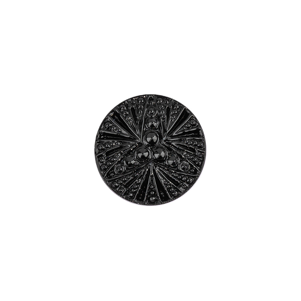 Vintage Black Classical Shank Back Glass Button - 22L/14mm - Joann Fabrics