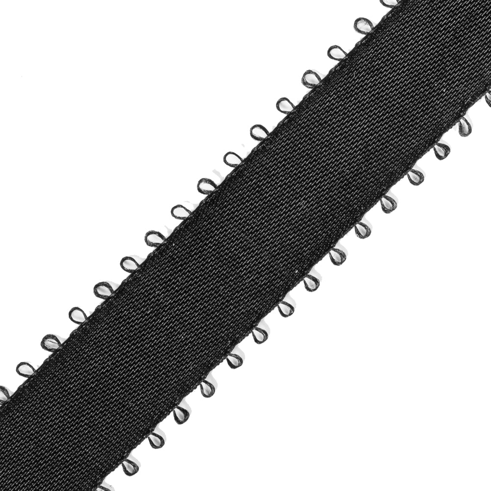 Black Feather Edged Satin Ribbon - 5/8