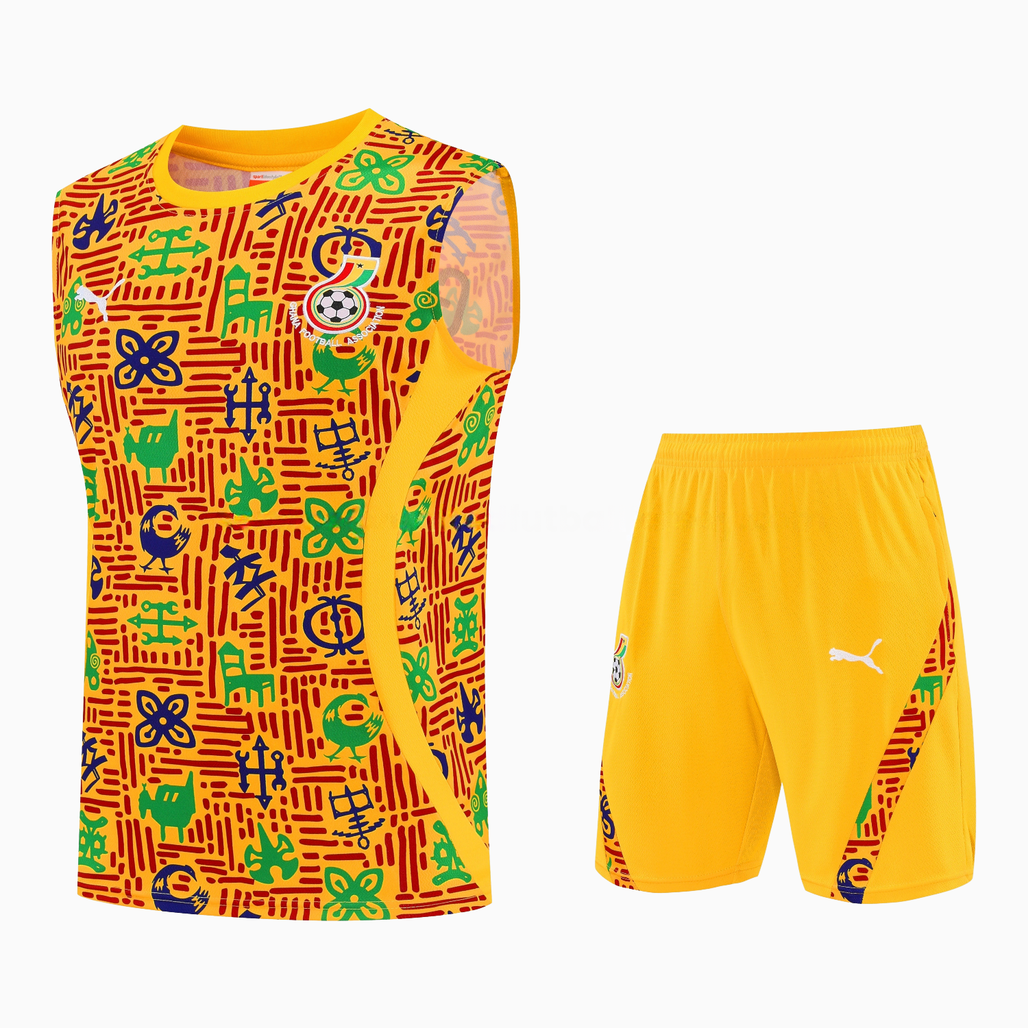 Ghana 2026 Vest Training Set - Yellow Vest and Shorts - UnitedFutballJersey