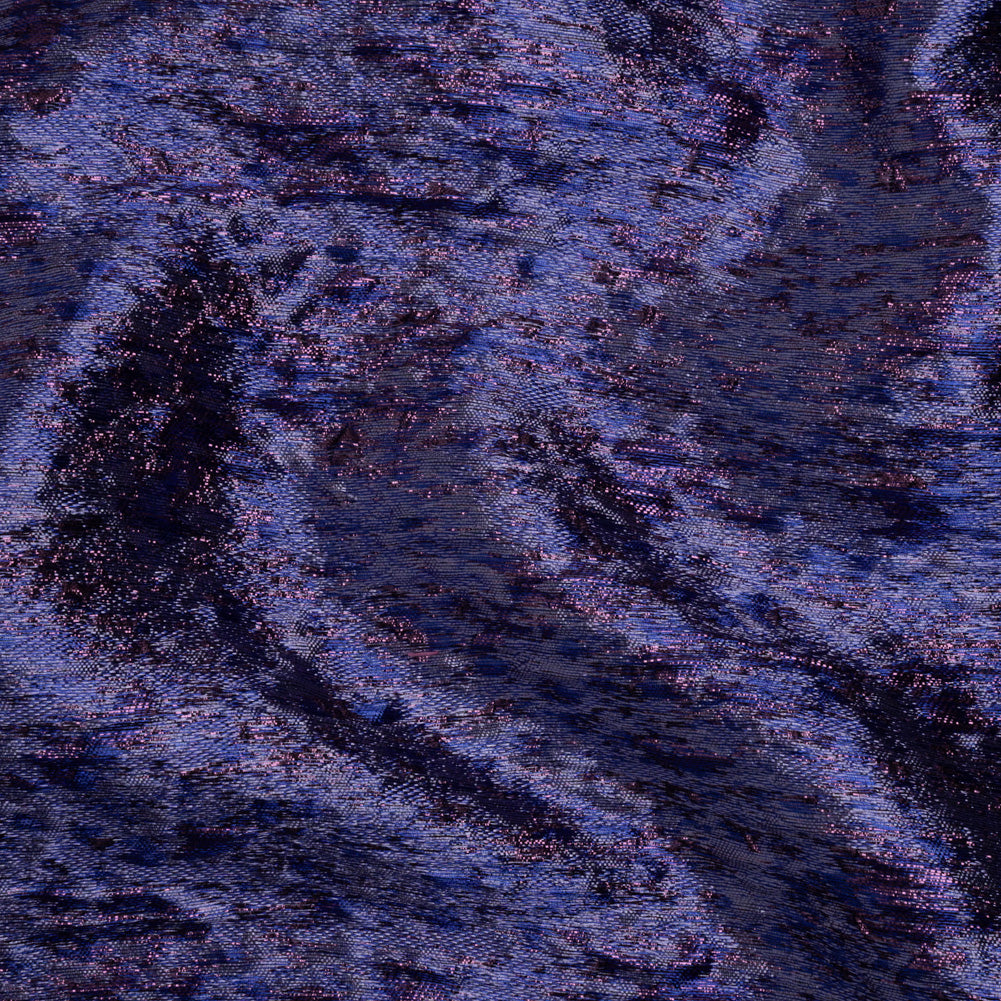 Metallic Brocade - Periwinkle, Royal Blue and Purple Mottled Abstract - Joann Fabrics