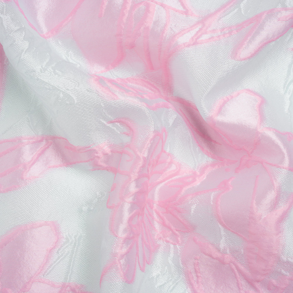 Pink and Pale Blue Floral Sheer Luxury Brocade - Joann Fabrics