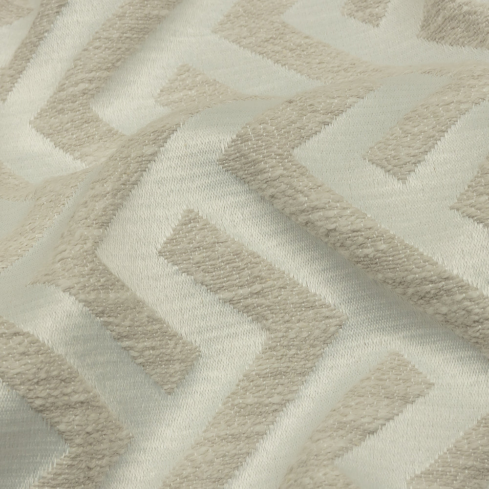 Cotton and Recycled Polyester Drapery Jacquard - Ivory Broken Chevrons - British Imported - Joann Fabrics