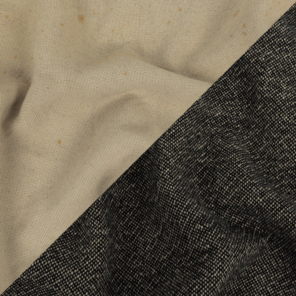Jet Black and Oyster Gray Basketwoven Wool Double Cloth - Joann Fabrics