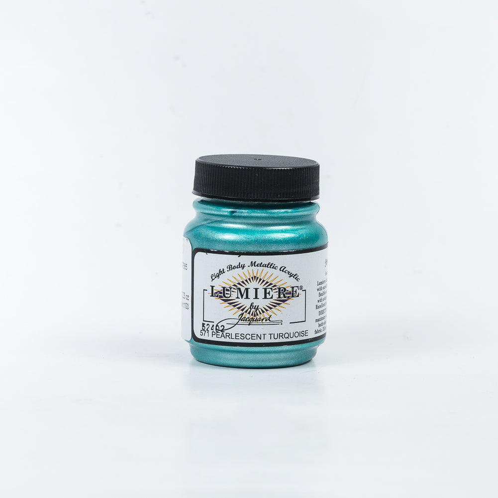 Jacquard Lumiere Textile Paint - 571 Pearlescent Turquoise - Light Body Metallic Acrylic - Joann Fabrics