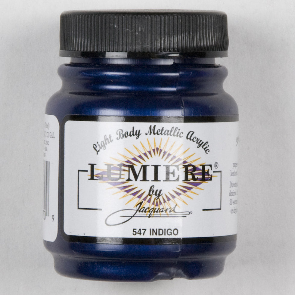 Jacquard Lumiere Textile Paint - 547 Metallic Indigo - Light Body Metallic Acrylic - Joann Fabrics