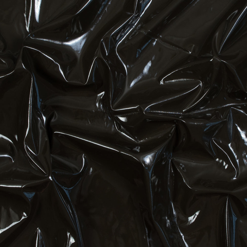 Faux Patent Leather with Black Knit Backing - Dark Olive - Joann Fabrics