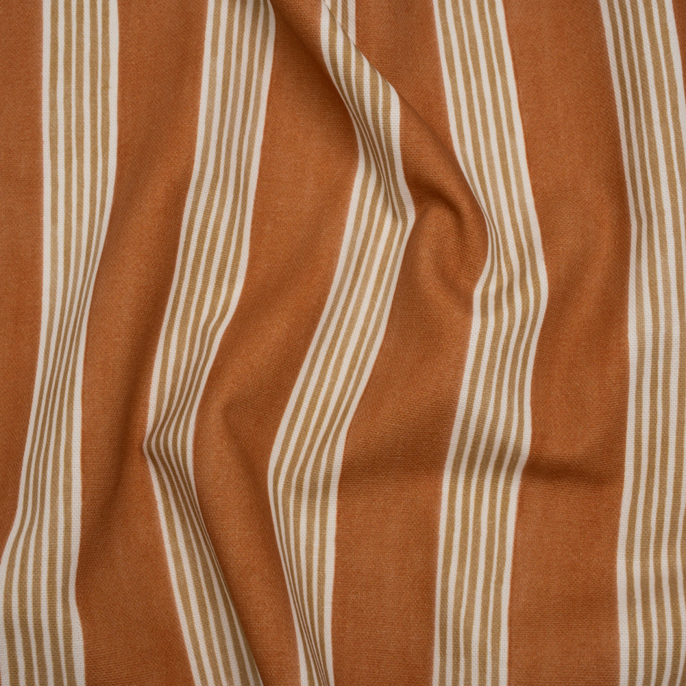 Brushed Cotton and Linen Canvas - Paprika Stripes - British Imported - Joann Fabrics