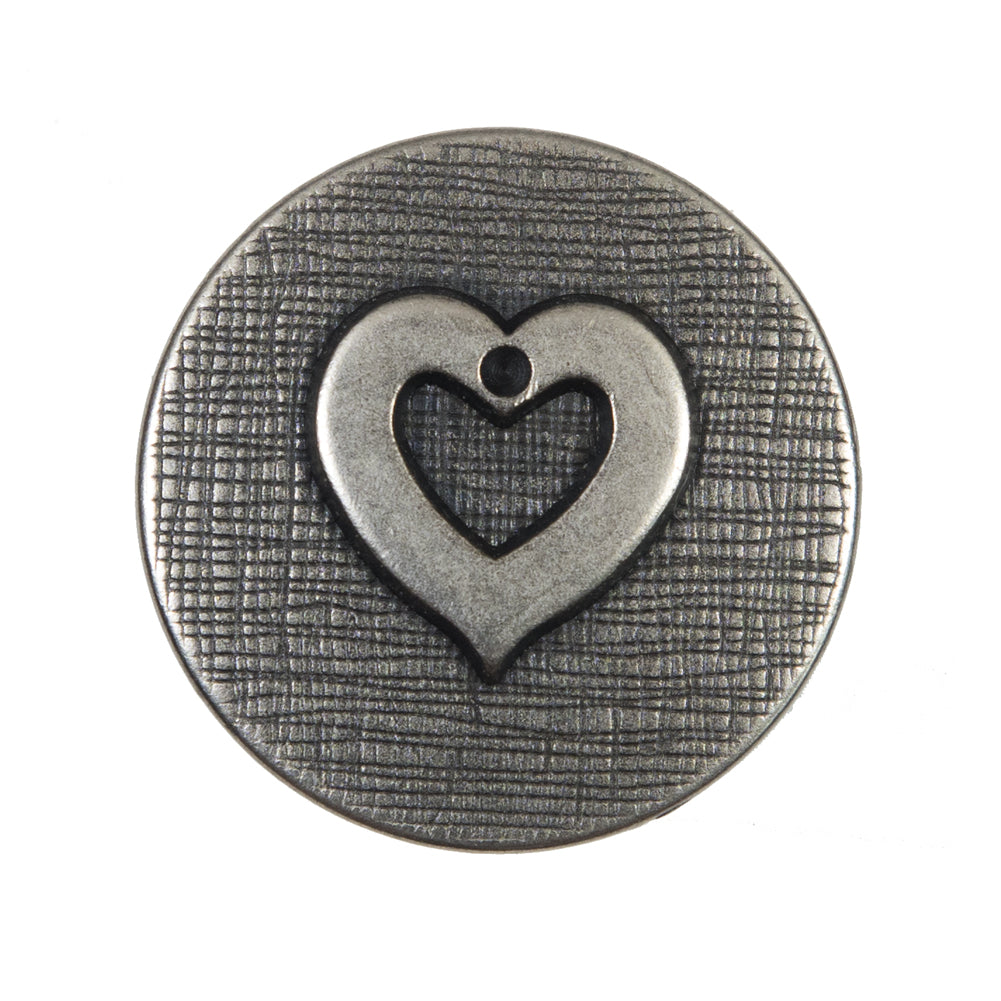 Silver Metal Heart Shank Back Button - 44L/28mm - Joann Fabrics