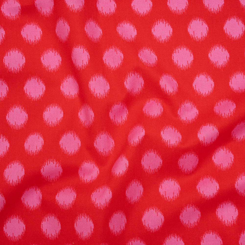 Printed Quilting Cotton by Heather Bailey for FIGO Studio - Cherry Top Dot Ikat Polka Dots - Pop Sugar Collection - Joann Fabrics