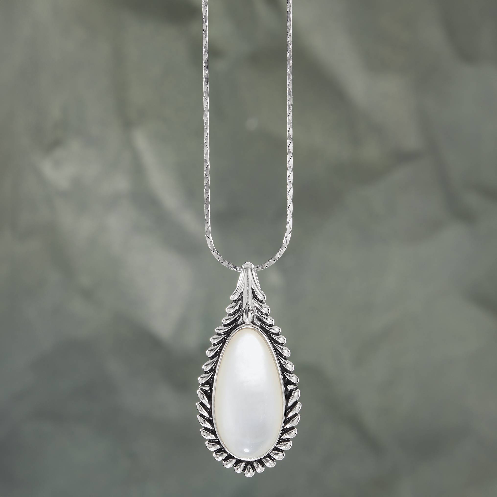 Sterling Silver & Mother-of-Pearl Pendant, Gift Boxed - Northstyle Catalog