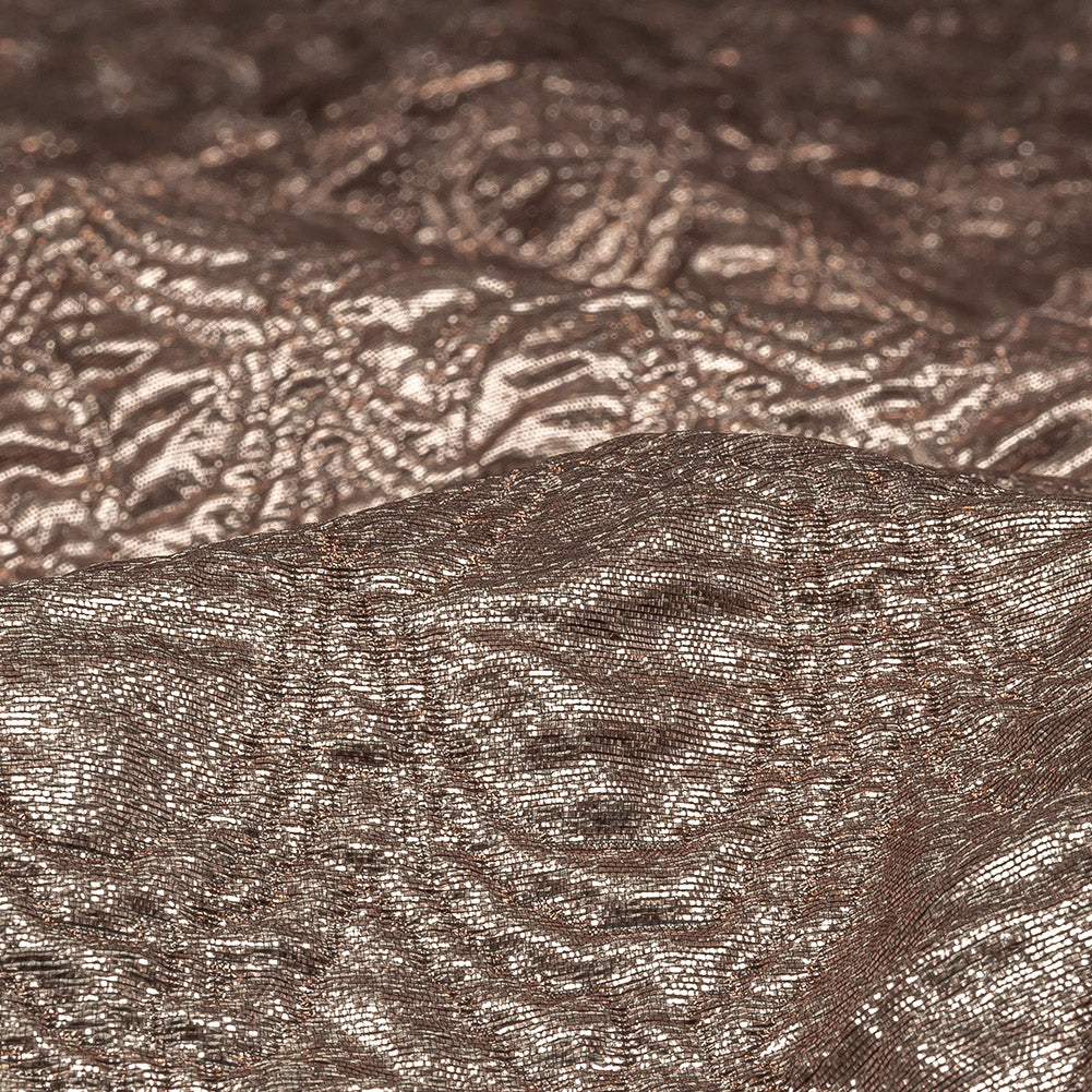 Mood Exclusive Metallic Rose Gold and Silver Feathers Ombre Luxury Brocade Panel - Joann Fabrics