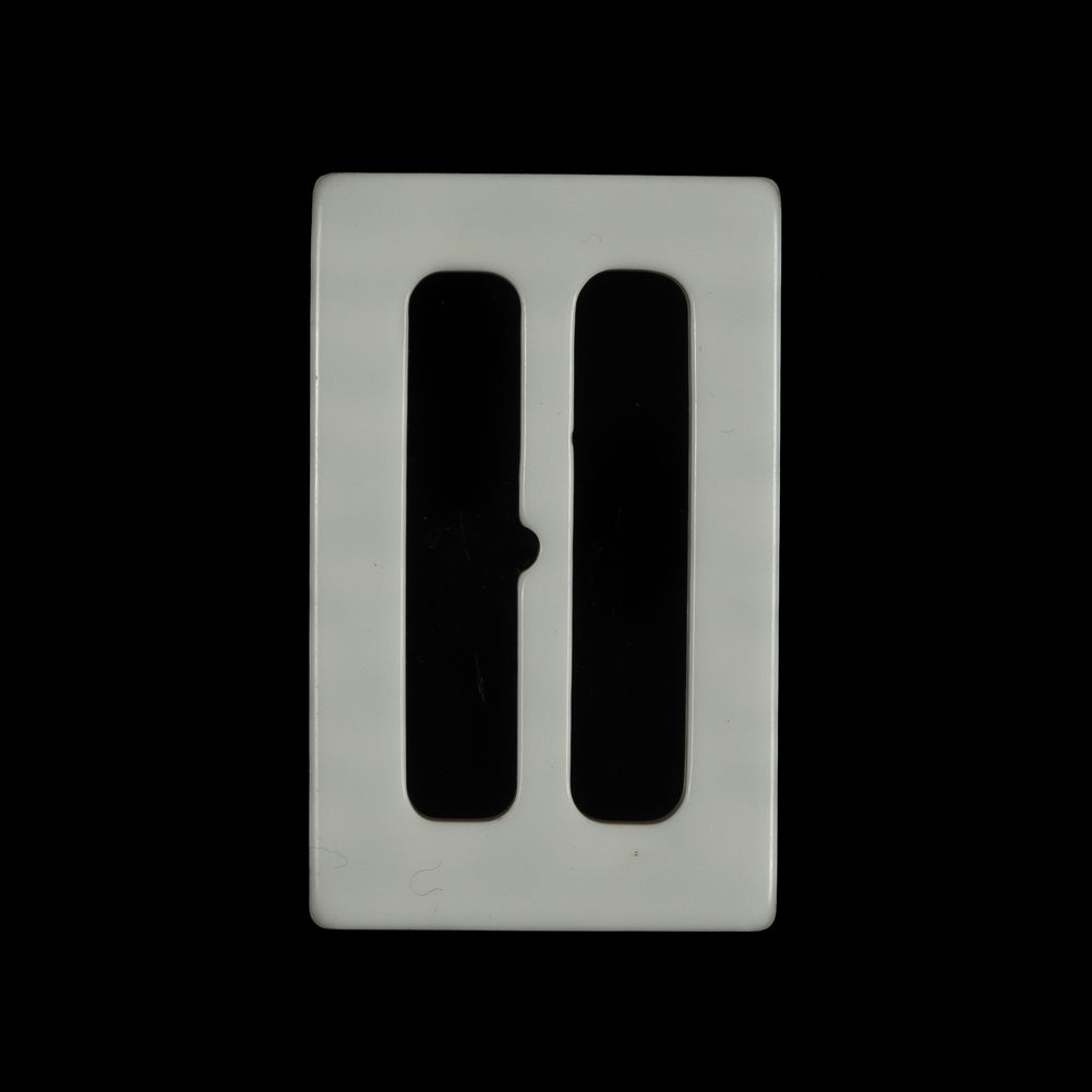 Ivory Rectangular Plastic Buckle - 2.5