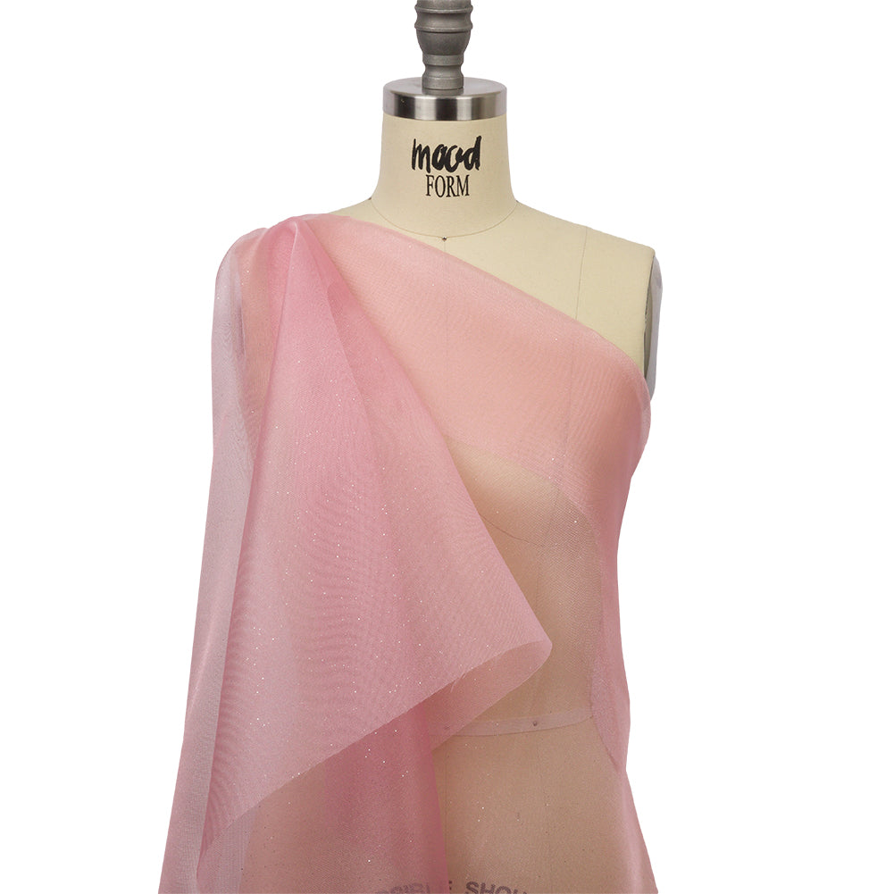 Polyester Mesh Organza with Silver Glitter - Bubblegum - Starlight Collection - Joann Fabrics