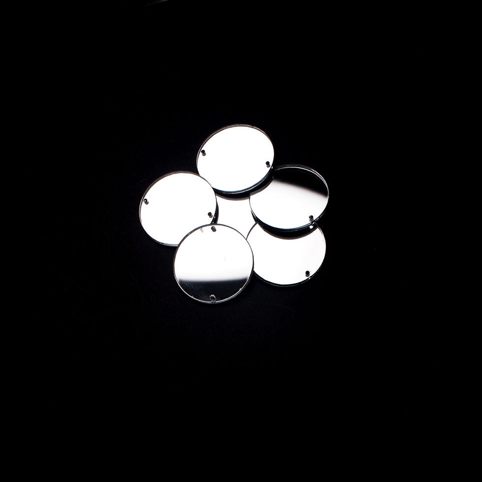 Silver Laminate 2-Hole Round Plastic Mirror - 45L/29mm - Joann Fabrics