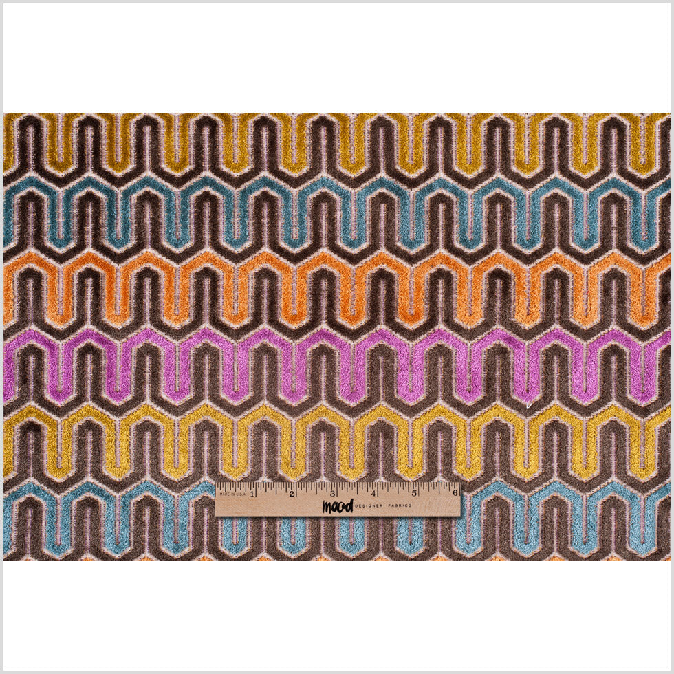 Brown & Purple Geometric Velvet Tapestry - Joann Fabrics